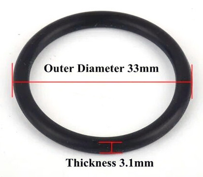 Rubber O-Ring 33mm OD 3.1mm thick