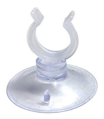 Aquarium Suction Cup Clip Holder 35mm dia suction cup/12mm clip Clear