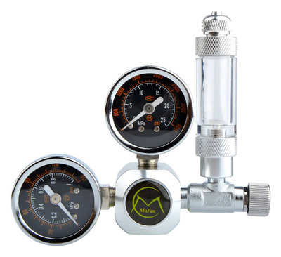 Dual Gauge CO2 Regulator Side mount with bubble counter (G5/8)