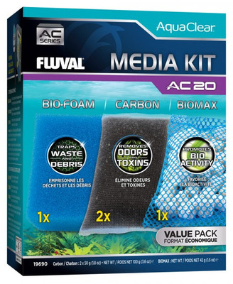 Fluval Aquaclear AC20 Filter Media Maintenance Kit Filter Media 