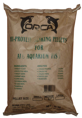 Orca Hi-Protein Sinking Pellet Fish Food 10kg Small Pellet