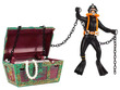 Sea Treasure Action Aquarium Ornament SCUBA Diver Treasure Hunter