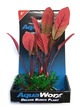 Deluxe Bunch Silk Plant 8inch Red Leaves